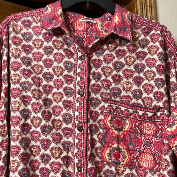 Free People Button Down Top Oversized Small - Picture 2 of 5